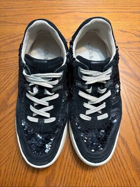 COACH Citysole Court Black Sequin Suede Sneakers G5506 Women's Size 10B